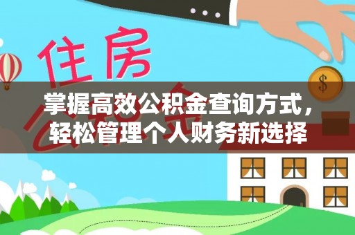 额敏掌握高效公积金查询方式，轻松管理个人财务新选择