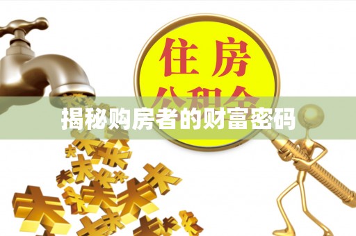 额敏揭秘购房者的财富密码